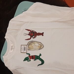 Royal Standard Cajun Christmas Kids JOY long sleeve white t-shirt Size 10/12